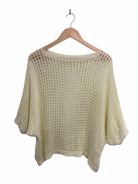 Made in Italy Light Yellow Open-Weave Women’s Sweater Cover-Up